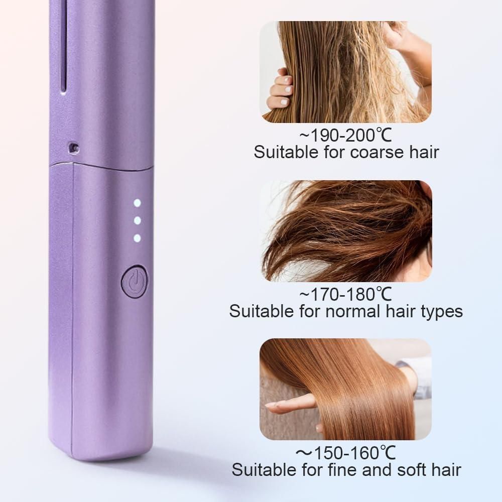 Portable Mini Hair Straightener, Cordless Rechargeable