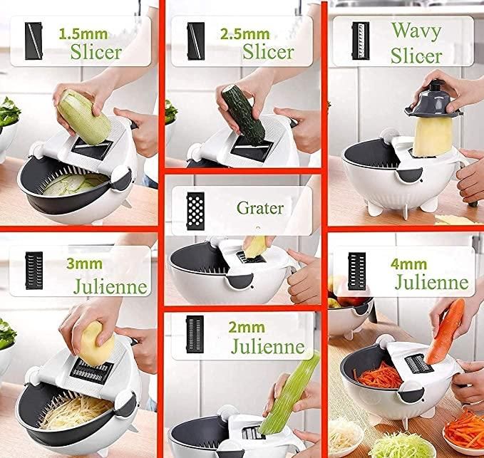 9 in 1 Multifunction  Magic Rotate Vegetable Cutter
